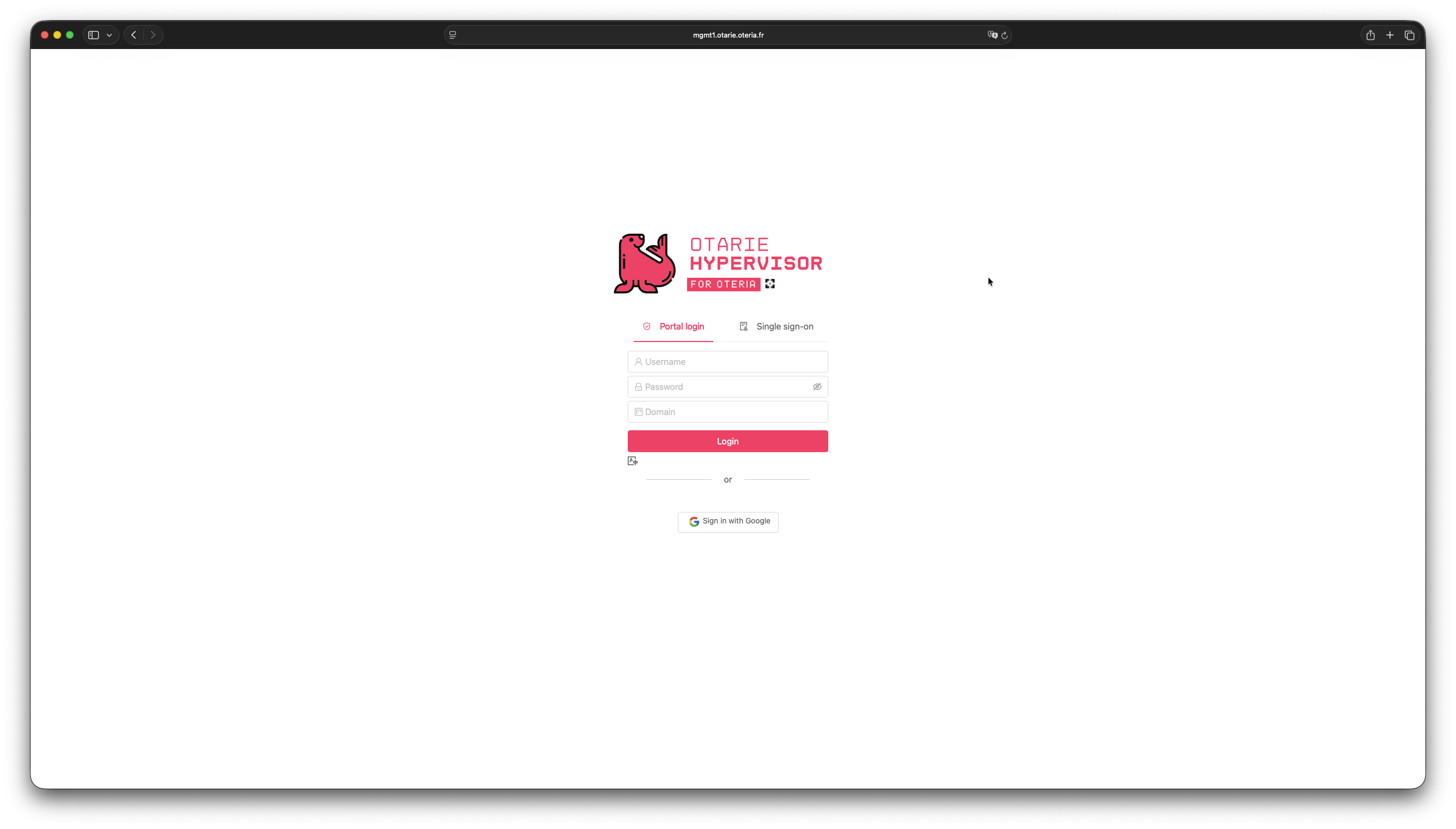 Page de connexion d'OTARIE