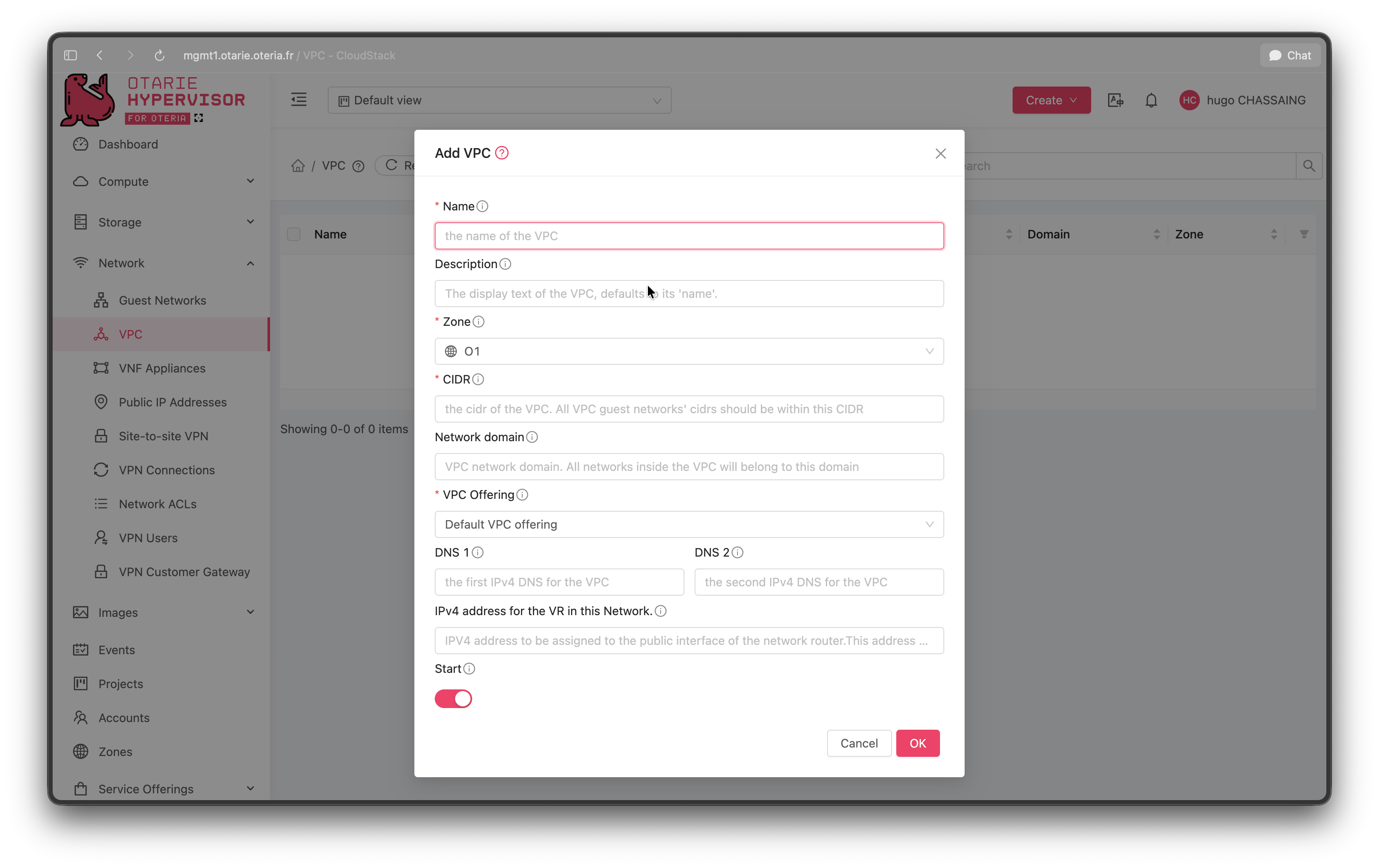 Création d'un VPC